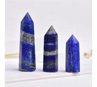 Crystal Ornaments 1pc Crystal Hexagonal Prism Crafts Natural Stone Quartz Tower 36 Colors Energy Mineral Wand Home Decoration Beautiful Crystal(Lazuli,6-7cm)