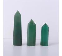 Crystal Ornaments 1pc Crystal Hexagonal Prism Crafts Natural Stone Quartz Tower 36 Colors Energy Mineral Wand Home Decoration Beautiful Crystal(Aventurine,6-7cm)