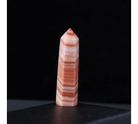 Crystal Ornaments 1pc Crystal Hexagonal Prism Crafts Natural Stone Quartz Tower 36 Colors Energy Mineral Wand Home Decoration Beautiful Crystal(Pork Stone,7-8CM)