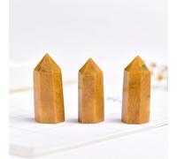 Crystal Ornaments 1pc Crystal Hexagonal Prism Crafts Natural Stone Quartz Tower 36 Colors Energy Mineral Wand Home Decoration Beautiful Crystal(Yellow Aventurine,7-8CM)