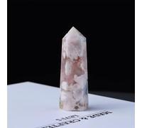 Crystal Ornaments 1pc Crystal Hexagonal Prism Crafts Natural Stone Quartz Tower 36 Colors Energy Mineral Wand Home Decoration Beautiful Crystal(Sakura Agate,6-7cm)