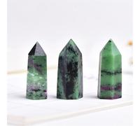 Crystal Ornaments 1pc Crystal Hexagonal Prism Crafts Natural Stone Quartz Tower 36 Colors Energy Mineral Wand Home Decoration Beautiful Crystal(Epidote,6-7cm)
