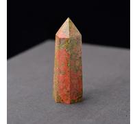 Crystal Ornaments 1pc Crystal Hexagonal Prism Natural Rose Quartz Wand Energy Amethyst Tower Home Furnishing Decoration Beautiful Crystal(Unakite,4-5cm)