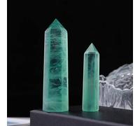 Crystal Ornaments 1pc Crystal Tower Point Wand Reiki Stone Rose Quartz Amethyst Energy Ore Mineral Polished Crafts Home Decoration Beautiful Crystal(Green Fluorite,6-7cm)