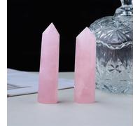 Crystal Ornaments 1pc Crystal Tower Point Wand Reiki Stone Rose Quartz Amethyst Energy Ore Mineral Polished Crafts Home Decoration Beautiful Crystal(Rose Quartz,4-5cm)