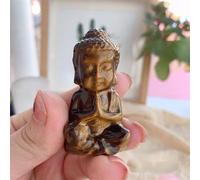 Crystal Ornaments 1pc Natural Clear Quartz Buddha Tigereye Carving Crafts Rose Crystal Energy Ornaments Room Decoration Beautiful Crystal(Tigereye)