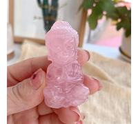 Crystal Ornaments 1pc Natural Clear Quartz Buddha Tigereye Carving Crafts Rose Crystal Energy Ornaments Room Decoration Beautiful Crystal(Rose Quartz)