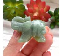 Crystal Ornaments 1pc Natural Clear Quartz Elephant Carving Ornament Crystal Animal Healthy Children Gift Family Decoration Beautiful Crystal(Aventurine)