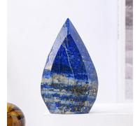 Crystal Ornaments 1PC Natural Crystal Lapis Lazuli Flame Shape Energy Home Decoration Crystal Crafts Stone Ornaments Beautiful Crystal(150-200g)