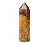 Crystal Ornaments 1PC Natural Dark Color Crazy Agate Crystal Point Meditation Hexagonal Prisms Obelisk Wand Tower Home Decor Gift Beautiful Crystal(70-80mm)