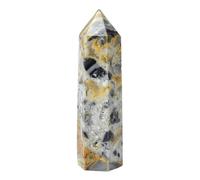 Crystal Ornaments 1PC Natural Light Color Crazy Agate Crystal Point Meditation Hexagonal Prisms Obelisk Wand Tower Home Decor Gift Beautiful Crystal(70-80 mm)
