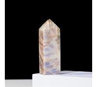 Crystal Ornaments 1pc Natural Moonstone Tetraprism Energy Crystal Tower Luminous Optical Refraction Quartz Decoration Beautiful Crystal(50-70g)
