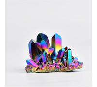 Crystal Ornaments 1PC Natural Rainbow Aura Quartz Crystal Cluster Specimen Stones Beautiful Crystal(400-500g)
