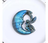 Crystal Ornaments 1PC Natural Stones Labradorite Crystal Crafts Blue Flash Moon Fairy Statue Pocket Crystals Figurine Beautiful Crystal