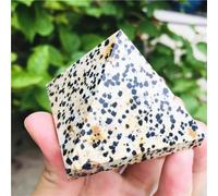 Crystal Ornaments Black and White Spotted stonequartz Pyramid Natural Mineral Triangled Crystal Point Beautiful Crystal(About 5.5-6cm)