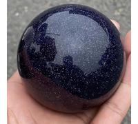 Crystal Ornaments Blue Gold Sand Ball Rainbow Quartz Crystal Sphere Reiki 1pcs Beautiful Crystal(500-550g)