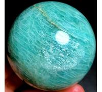 Crystal Ornaments Natural Amazonite Crystal Polished Sphere Ball Tianhe Stone Crystal Gemstone Flash Glossy Stone Decoration Beautiful Crystal(200-300g)