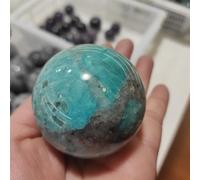 Crystal Ornaments Natural Amazonite Crystal Polished Spherical Ball Tianhe Stone Crystal Gemstone Flash Shining Stone Decoration Beautiful Crystal
