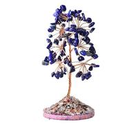 Crystal Ornaments Natural Amethyst Tree of Life Rock Mineral Specimen Agate Reiki Home Decoration Ornaments Lucky Tree DIY Gifts Souvenir Beautiful Crystal(Lapis Lazuli)