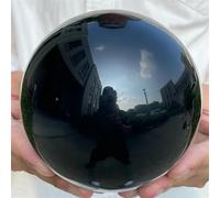 Crystal Ornaments Natural Black Obsidian Sphere Large Crystal Ball Stone Gemstone Beautiful Crystal(200-300g)