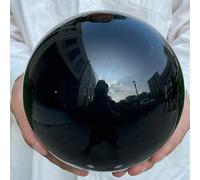 Crystal Ornaments Natural Black Obsidian Sphere Large Crystal Ball Stone Gemstones Beautiful Crystal(200-300g)