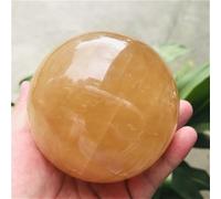 Crystal Ornaments Natural Citrine Calcite Quartz Crystal Sphere Ball Gemston Beautiful Crystal(About 90mm)