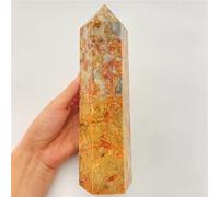 Crystal Ornaments Natural Crazy Agate Crystal Quartz Generous Obelisk Room Decoration Gift Beautiful Crystal(500-550g)
