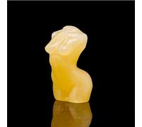 Crystal Ornaments Natural Crystal Female Model Statue Gemstone Hand Carving Female Torso Stone Crafts Quartz Home Decoration Beautiful Crystal(Yellow Calcite)