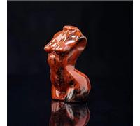 Crystal Ornaments Natural Crystal Female Model Statue Gemstone Hand Carving Female Torso Stone Crafts Quartz Home Decoration Beautiful Crystal(Red Obsidian)