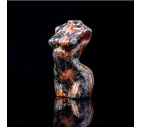 Crystal Ornaments Natural Crystal Female Model Statue Gemstone Hand Carving Female Torso Stone Crafts Quartz Home Decoration Beautiful Crystal(Flamestone)