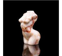 Crystal Ornaments Natural Crystal Female Model Statue Gemstone Hand Carving Female Torso Stone Crafts Quartz Home Decoration Beautiful Crystal(Red Grid Stone)