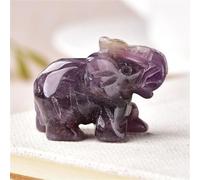 Crystal Ornaments Natural Crystal Rose Quartz Elephant Amethyst Animals Energy Stone Small Crafts Home Decoration Christmas Gift 1pc Beautiful Crystal(Amethyst)