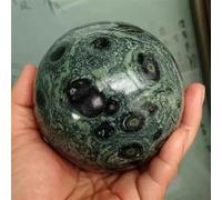 Crystal Ornaments Natural Green Peacock Stone Crystal Ball, Beautiful Decorative Balls for Home, Desk Beautiful Crystal(95-100mm)