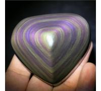 Crystal Ornaments Natural Obsidian Quartz Crystal Heart Heal Beautiful Crystal(About 4cm)