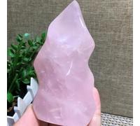 Crystal Ornaments Natural Polished Pink Crystal Flame Torch Decor Gift Beautiful Crystal(200-300g)