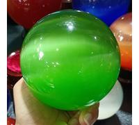 Crystal Ornaments Natural Quartz Crystal Ball Magic Cat's Eye Mineral Reiki Spirit Degaussing Home Office Decor Energy Beautiful Crystal(Verde,100mm)