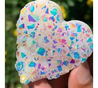 Crystal Ornaments Natural Rainbow Crystal Cluster Specimen Energy Quartz Rainbow Halo Crystal Home Decoration Series Gifts Beautiful Crystal(400-500g)