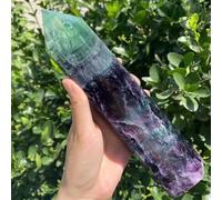 Crystal Ornaments Natural Rainbow Fluorite Quartz Hexahedron Obelisk Room Decoration Gift Collection Beautiful Crystal(500-550g)