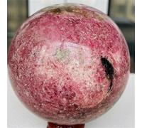 Crystal Ornaments Natural Rose Flower Crystal Ball, Energy Ornament Beautiful Crystal(550-600g)