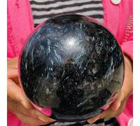 Crystal Ornaments Natural Smoke Flower Stone Ball Hand Polished Crystal Energy Home Office Decoration Craft Gift Beautiful Crystal(200-250g)