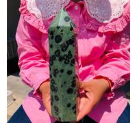 Crystal Ornaments Natural Stone Peacock Eye Wand Tower Voodoo Spirit Meditation Feng Shui Crystal Room Ornament Beautiful Crystal(550-600g)