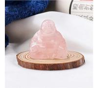 Crystal Ornaments Smiling Buddha Figurine Handicraft Carving Natural Stones Rose Quartz Aventurine Meditation Treatment Home Decoratio Beautiful Crystal(Rose Quartz)