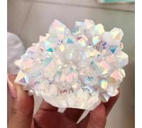 Crystal Ornaments White Natural Crystal Quartz Beautiful Rainbow Aura Quartz Crystal Cluster Ore Mineral Specimens Beautiful Crystal(500g)