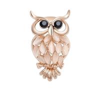 Crystal Owl Brooch - Elegant Owl Lapel Pin with Rhinestone Detail - Animal Brooch for Scarf or Blazer