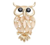 Crystal Owl Brooch - Elegant Owl Lapel Pin with Rhinestone Detail - Animal Brooch for Scarf or Blazer