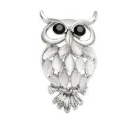 Crystal Owl Brooch - Elegant Owl Lapel Pin with Rhinestone Detail - Animal Brooch for Scarf or Blazer