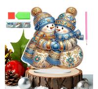 Crystal Painting Kit,2D Acrylic Crystal Art Kit,with Stand Snowman Table Centerpieces | for Adult Child Family Farmhouse Workplace Bedroom Dorm Party Holiday Winter Festival Counter
