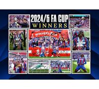 Crystal Palace 2024/5 FA Cup Winners Team Multi Signed A4 Montage Autograph Photo Print With Pre Printed Signatures That Would Make A Superb Gift For Any Fan.