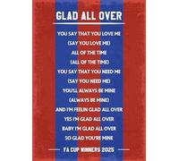 Crystal Palace fans song 2025 cup final edition art print. Size A4.