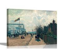 Crystal Palace London By Camille Pissarro Canvas Pictures Framed Prints Wall Art Home Office Work Framed Hanging Artwork Large 76 x 50cm (30 x 20 inches)